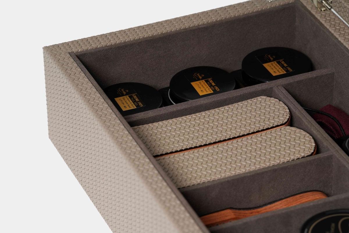 PINETTI Kožený box s přípravky na čištění bot "shoe kit"