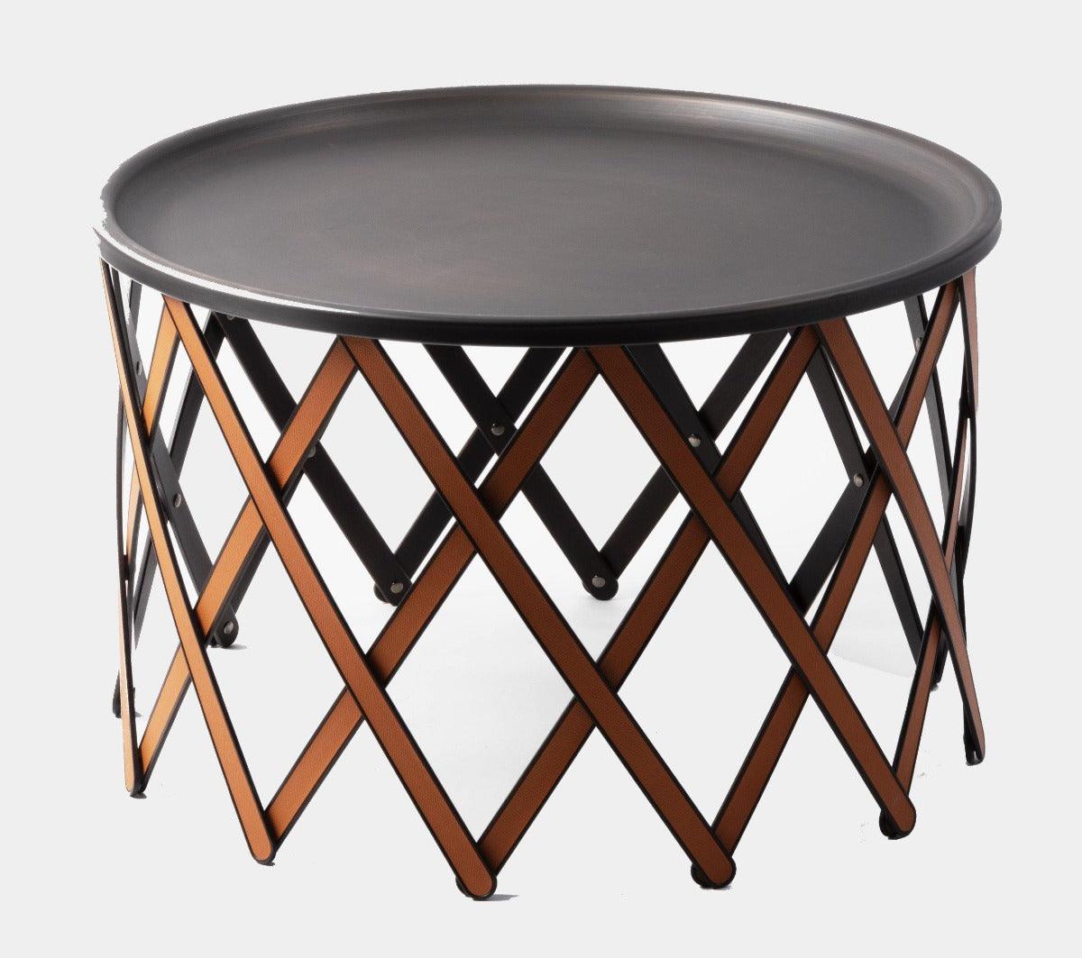 Skládací kožený stolek SAFARI velký - Pinetti - perdonahome