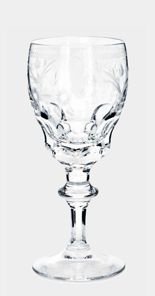 Broušená křišťálová sklenice na bílé víno BERNADOTTE GOLD - Theresienthal - perdonahome