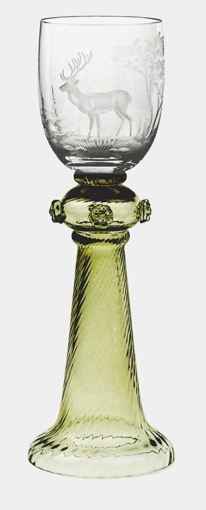 Broušená křišťálová sklenice na bílé víno KURFÜRST s loveckým motivem - Theresienthal - perdonahome