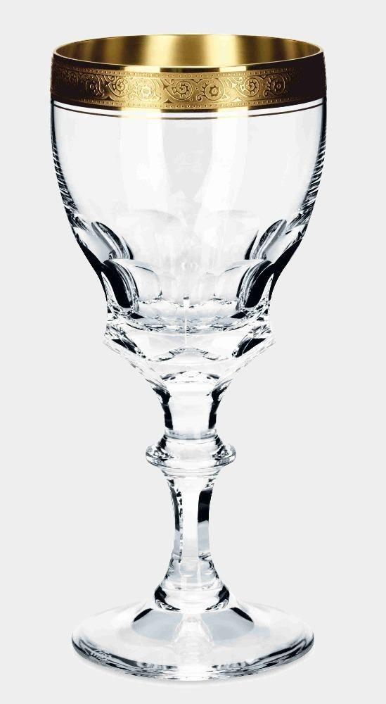 Broušená křišťálová sklenice na červené víno BERNADOTTE GOLD - Theresienthal - perdonahome