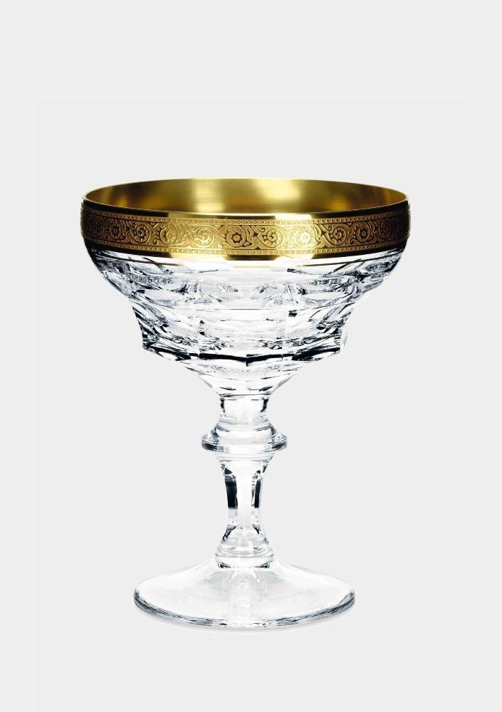Broušená křišťálová sklenice na sekt BERNADOTTE GOLD - Theresienthal - perdonahome