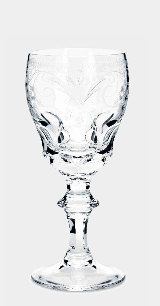 Broušená křišťálová sklenice na stolní víno BERNADOTTE GOLD - Theresienthal - perdonahome