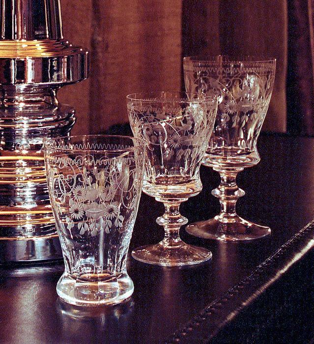 Broušená křišťálová sklenička na likér CONCORD široká - Theresienthal - perdonahome