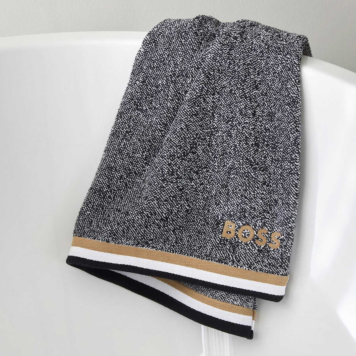 Luxusní froté ručníky z organické bavlny 550 gr/m2 BOSS ICONIC STRIPE black