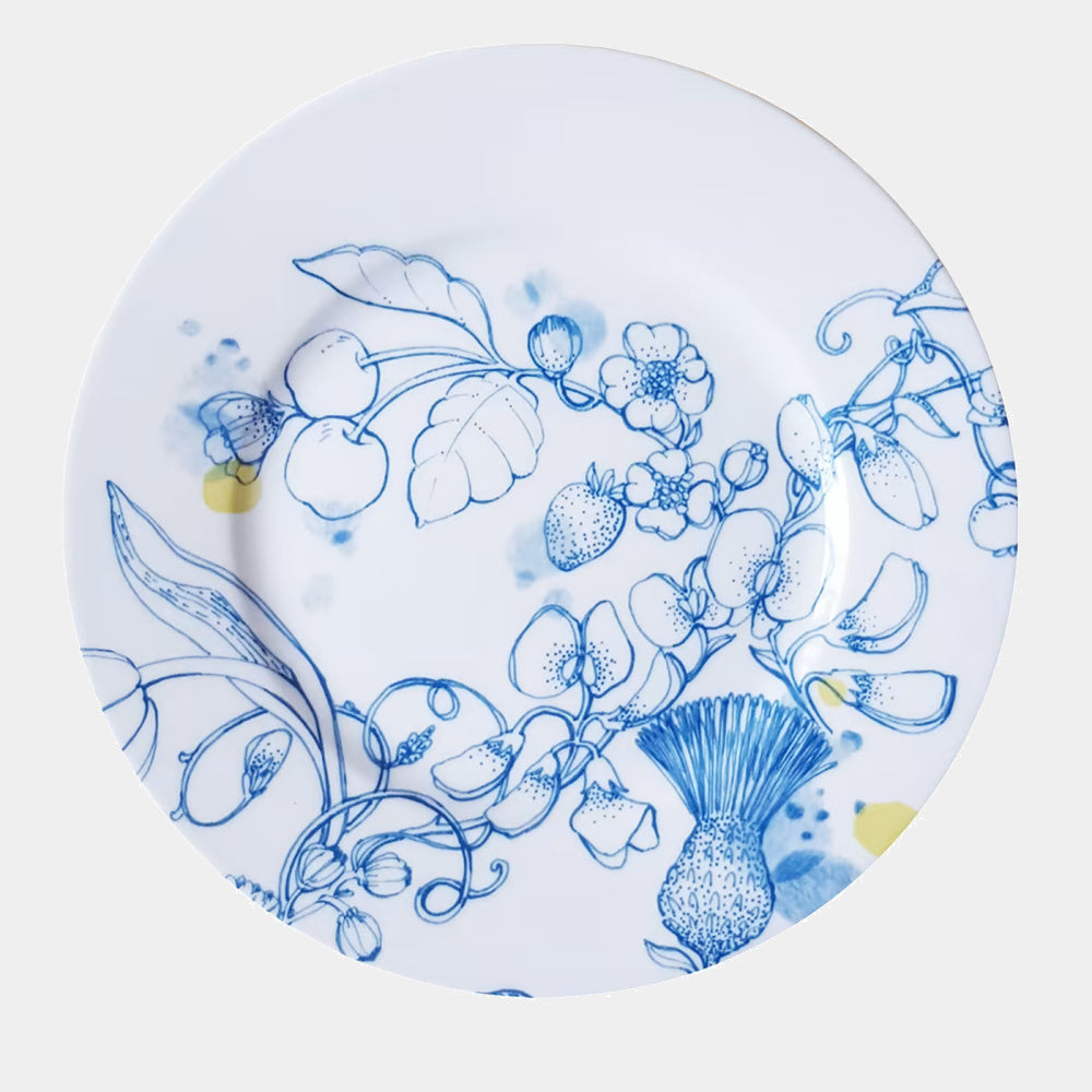 FRANCESCA COLOMBO Designový dezertní talíř Modré léto