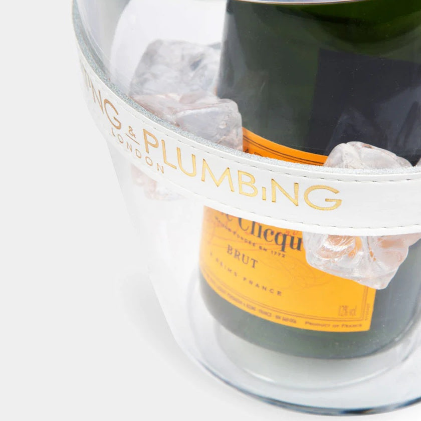 Chladič na šampaňské "Keep Your Cool" - bílý kožený řemínek