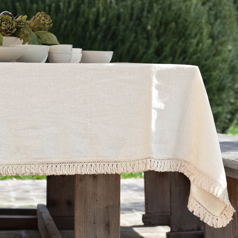 Once Milano lněný ubrus s třásněmi